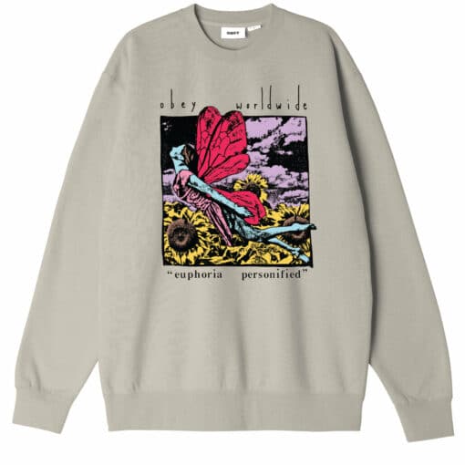 OBEY EUPHORIA PERSONIFIED PREMIUM CREWNECK Silver Grey