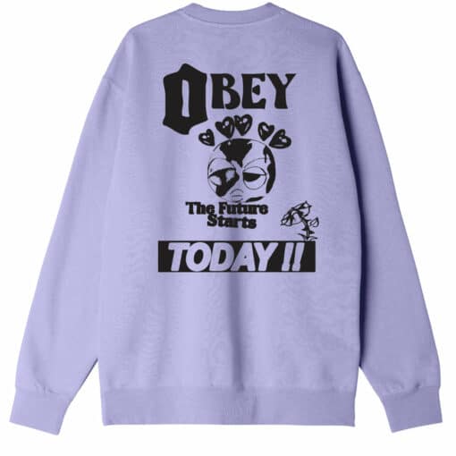 OBEY THE FUTURE STARTS TODAY PREMIUM CREWNECK Digital Lavender