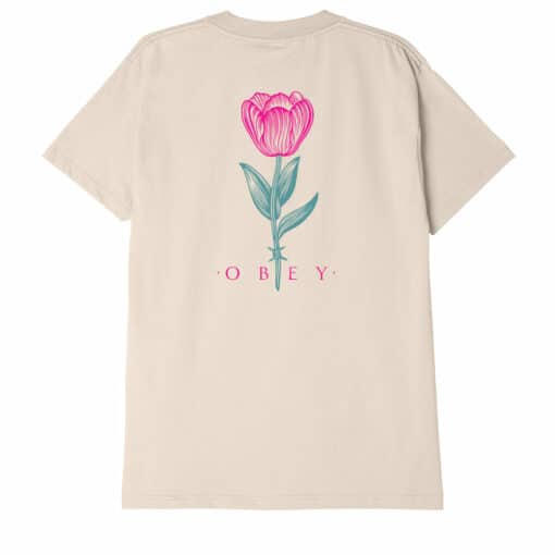 OBEY BARBWIRE FLOWER CLASSIC T-SHIRT Cream