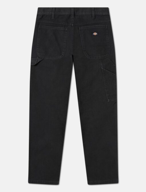 DICKIES Pantaloni da Carpentiere in Tela di Cotone Nero slavato