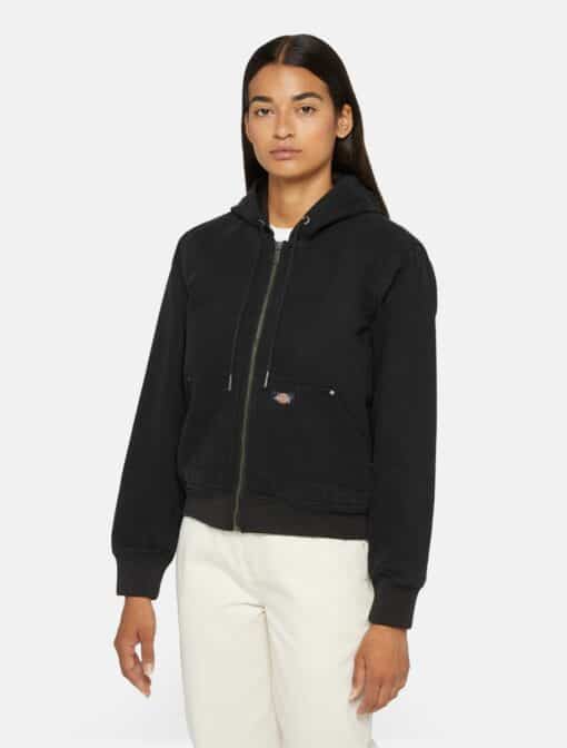 DICKIES Giacca In Tela Di Cotone Foderata Nero Slavato