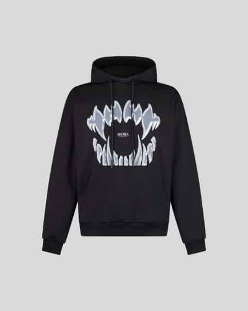 PHOBIA BLACK HOODIE WITH GREY DEMON BITE PRINT
