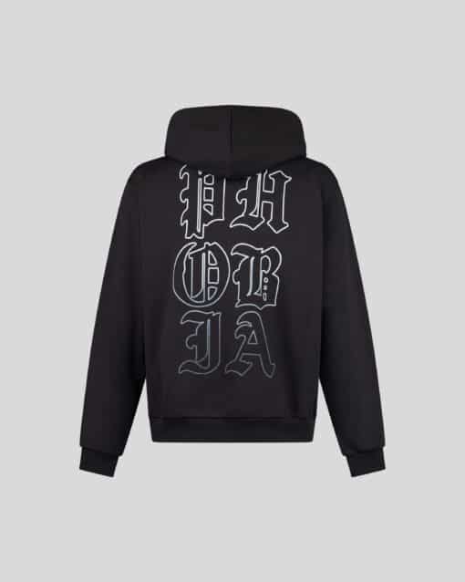 PHOBIA BLACK HOODIE WITH GREY DEMON BITE PRINT