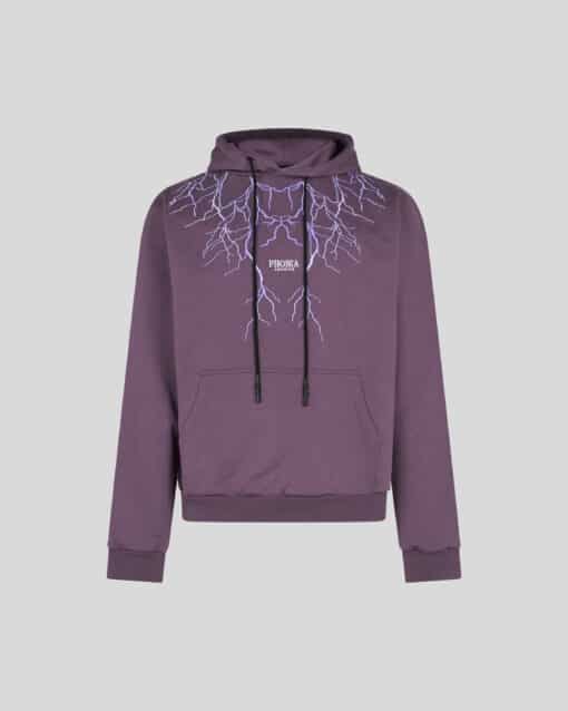 PHOBIA PURPLE HOODIE WITH PURPLE EMBROIDERY LIGHTNING