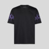 VISION OF SUPER BLACK T-SHIRT WITH PURPLE FLAMES