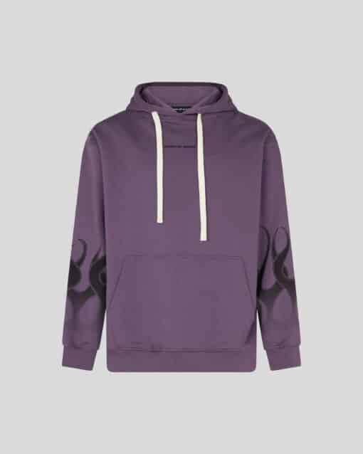 VISION OF SUPER PURPLE HOODIE WITH BLACK GRADIENT FLAMES