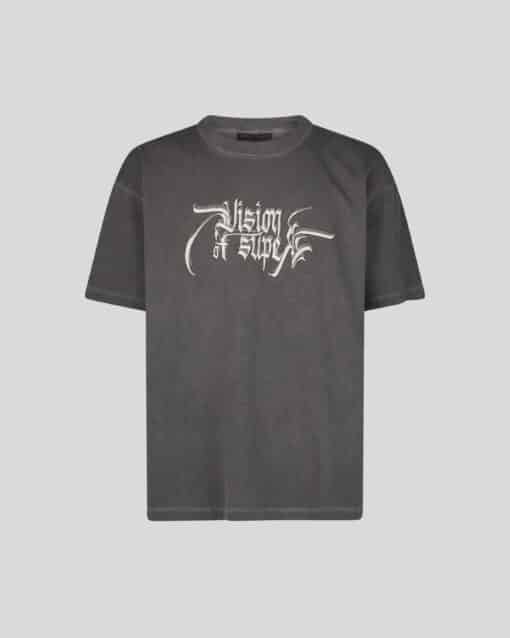 VISION OF SUPER GREY STONEWASHED T-SHIRT WITH ANGEL STATUE Graphics