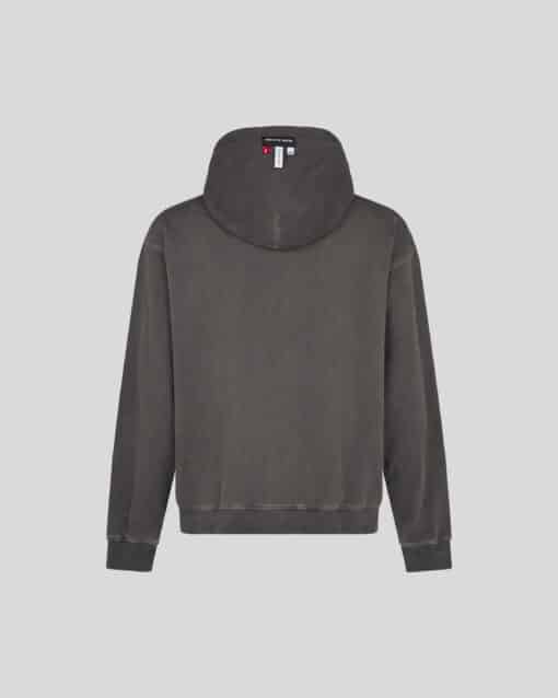 VISION OF SUPER GREY STONEWASHED HOODIE WITH ANGEL STATUE GRAPHICS