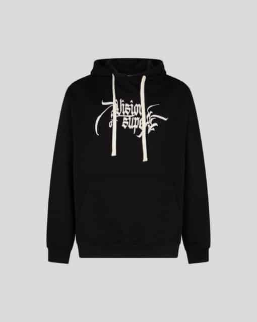VISION OF SUPER BLACK HOODIE WITH ANGEL STATUE GRAPHICS