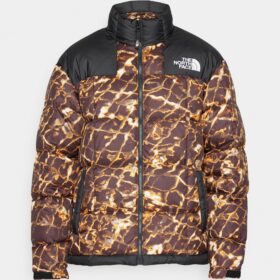 THE NORTH FACE GIACCA IN PIUMINO LHOTSE DA UOMO coal brown water distortion print-black