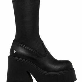 WINDSORSMITH FOUND BLACK Leather STRETCH BOOTS