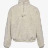 Karl Kani KM SIGNATURE TEDDY TROYER  Felpa in pile OFF WHITE