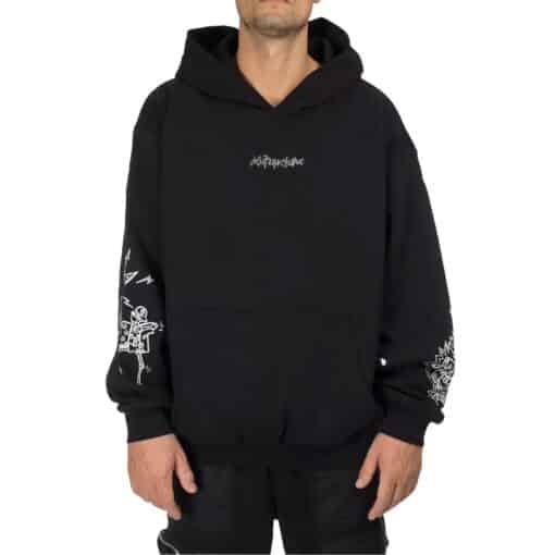 ACUPUNCTURE ACU HOODIE DANCING SKULL Black / White