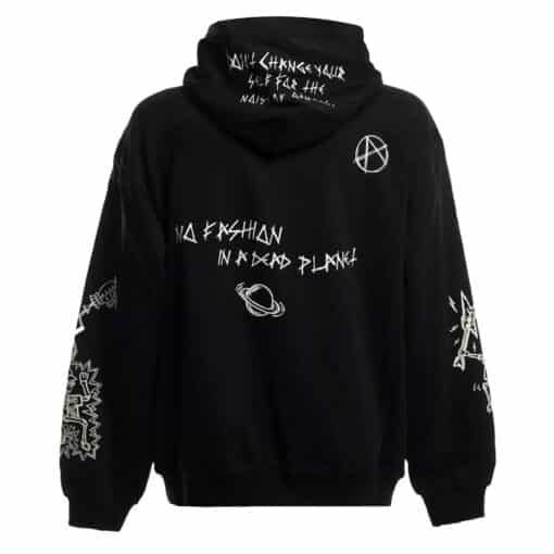 ACUPUNCTURE ACU HOODIE DANCING SKULL Black / White