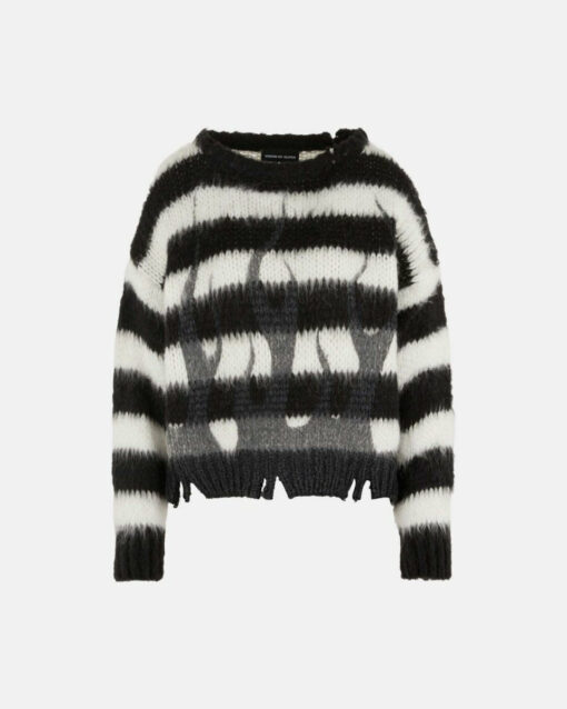 VISION OF SUPER Maglia Righe Nero Fiamma Nera