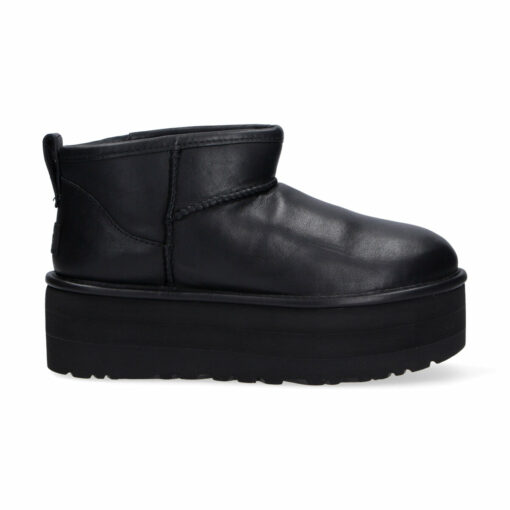 UGG CLASSIC ULTRA MINI PLATFORM Black Leather