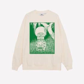 OBEY HERE LIES THE EARTH HEAVYWEIGHT CREWNECK Unbleached