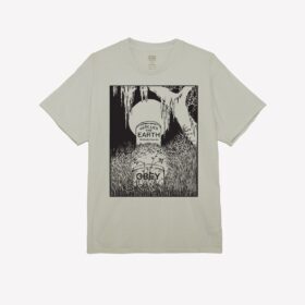 OBEY HERE LIES THE EARTH PIGMENT T-SHIRT Silver Grey