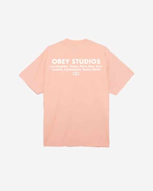 OBEY STUDIOS EYE HEAVYWEIGHT T-SHIRT Peach Parfait