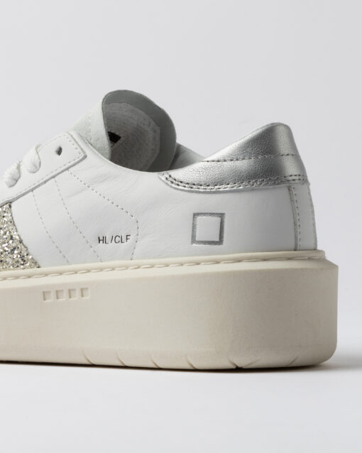 D.A.T.E. HILL LOW PLATFORM CALF White Silver