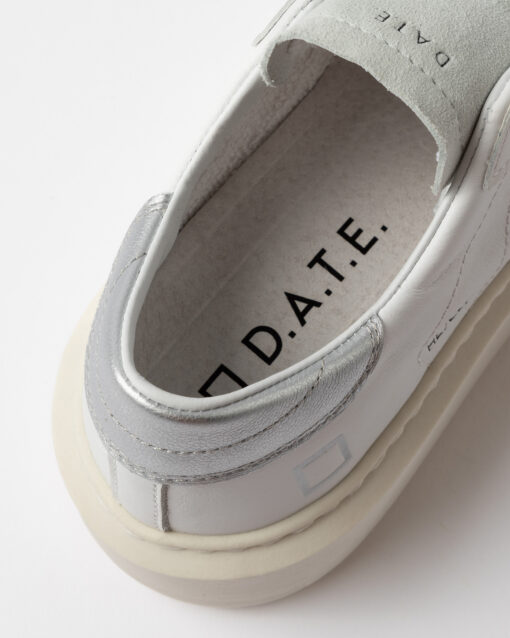 D.A.T.E. HILL LOW PLATFORM CALF White Silver