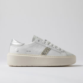 D.A.T.E. HILL LOW PLATFORM CALF White Silver