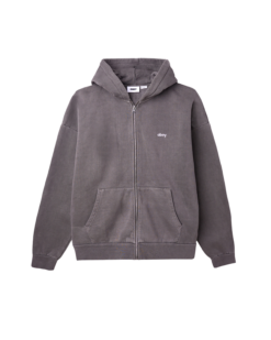 OBEY FELPA ZIP LOWERCASE PIGMENT Digital Black