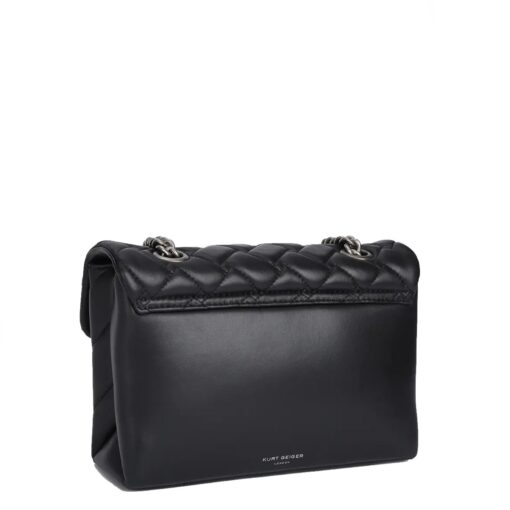 KURT GEIGER Kensington Bag in pelle nera con catena argentata