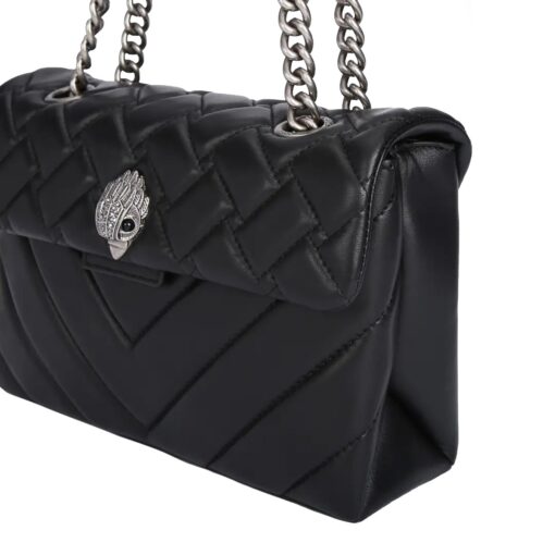 KURT GEIGER Kensington Bag in pelle nera con catena argentata