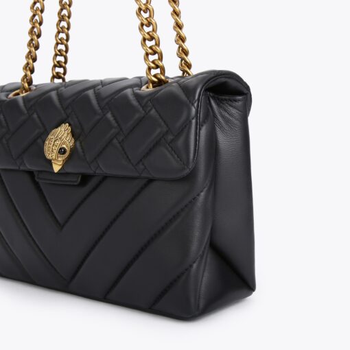 KURT GEIGER Kensington Bag in pelle nera con catena dorata