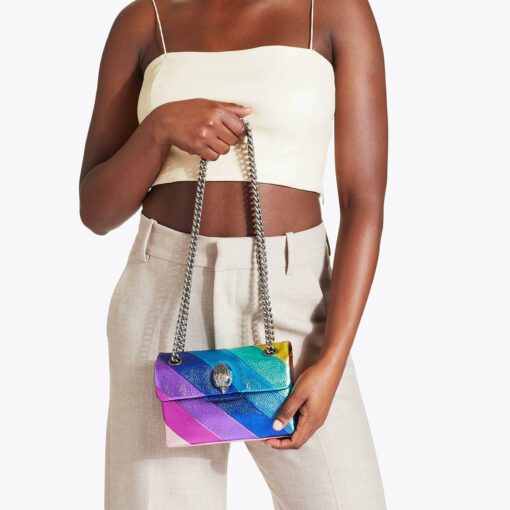 KURT GEIGER Kensington MINI Bag in pelle multicolor con catena argentata