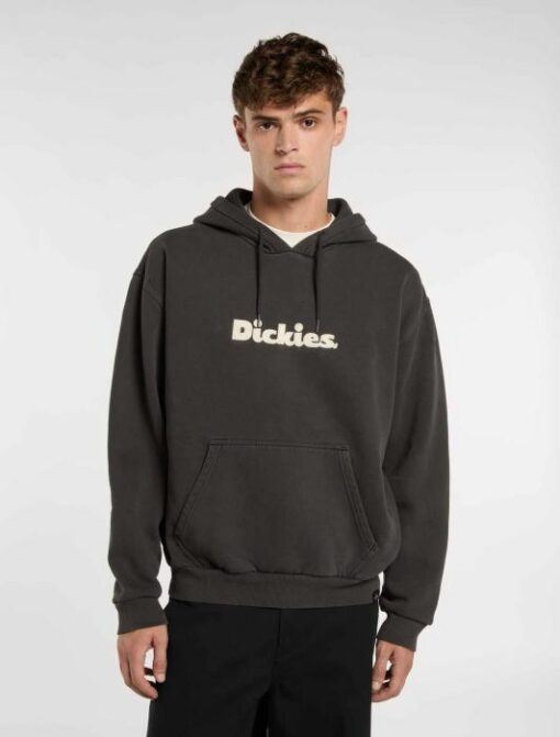 DICKIES Felpa Cappuccio Slayden tinta in capo Black
