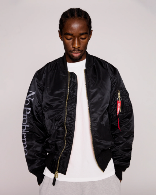 NO PROBLEMO X ALPHA INDUSTRIES  Bomber MA-1 Black