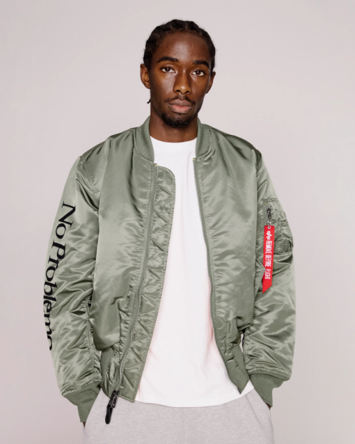 NO PROBLEMO X ALPHA INDUSTRIES  Bomber MA-1 Green