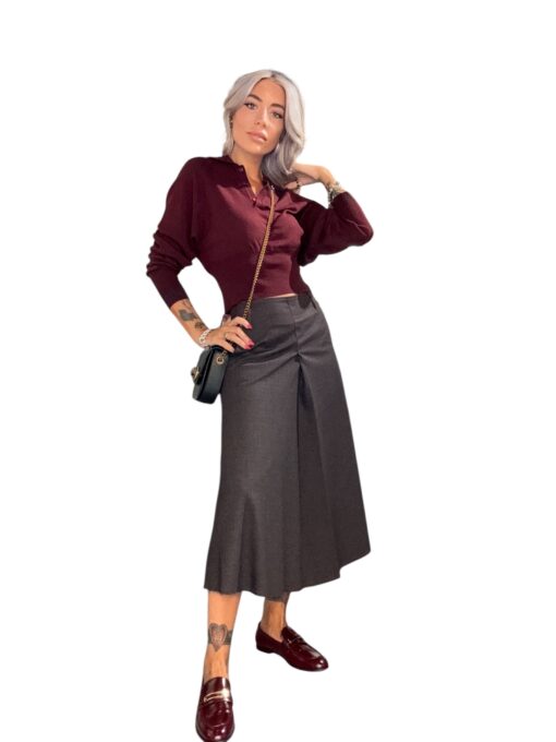 MERCI gonna midi micro fantasia check grigio