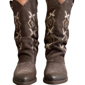 Ovyé texano suede ricamato marrone