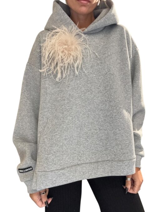 SO ALLURE Maxi Felpa Cappuccio Grigio