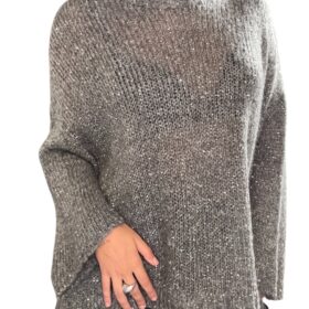 TENSIONE IN Maglia paillettes grigio perlato