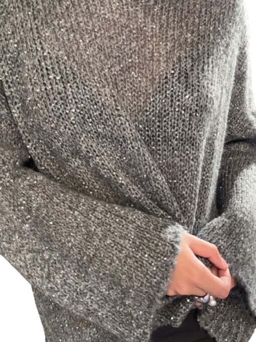 TENSIONE IN Maglia paillettes grigio perlato