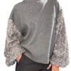 TENSIONE IN Pantalone palazzo con cintura grigio