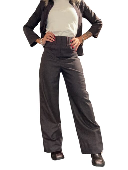MERCI pantalone micro fantasia check grigio