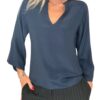 MERCI Pantalone palazzo ecopelle grigio pietra