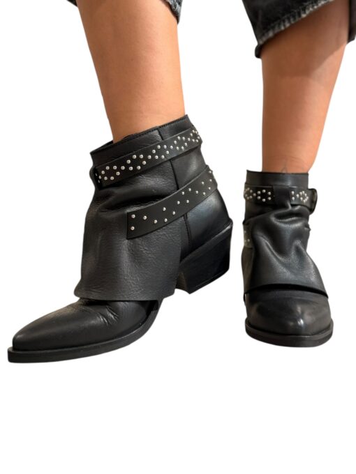 Ovyé Texano tronchetto in pelle nero