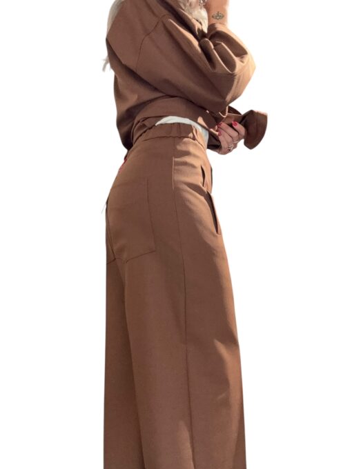 MERCI pantalone palazzo fresco di lana cannella