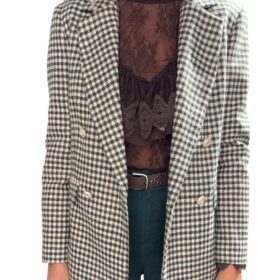 TENSIONE IN Giacca in lana checks verde