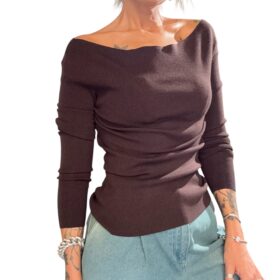 SO ALLURE Maglia Scollo Barca Fondente