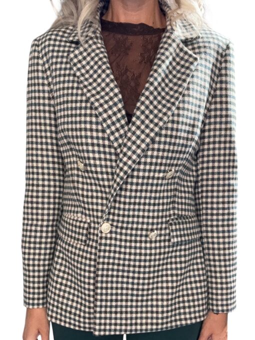 TENSIONE IN Giacca in lana checks verde
