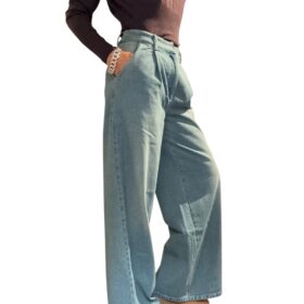 SO ALLURE jeans pinces palazzo salvia
