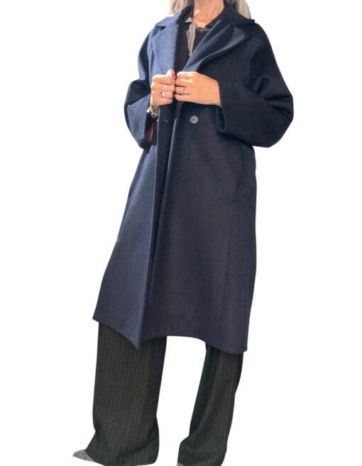 MERCI Cappotto blue merci doppiopetto midi