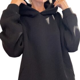 SO ALLURE Maxi Felpa Cappuccio Nero